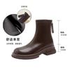 Brown Skinny Boots Women's Spring and Autumn 2025 New Versatile Martin Boots British Style Elastic Boots Single Boots Platform Short Boots