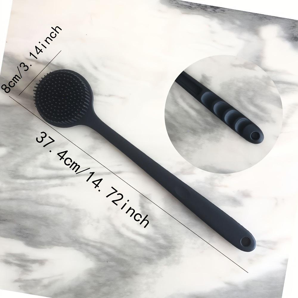 Silikonový koupelnový kartáč s dlouhou rukojetí - Oboustranný pro drhnutí zad a masáž