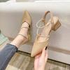 Large Size Women's Shoes 41-43 Summer Sandals Fat Feet Instep Width and Height 2025 New Bag Head Thick Heel High Heels Women