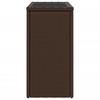 Vidaxl Garden Table with Glass Top, Brown, 58X27.5X55 Cm