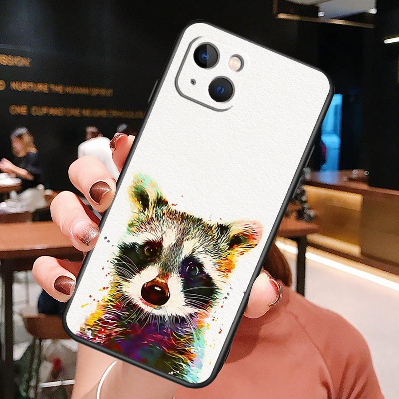 Cute Raccoon Phone Case For iPhone 16 Pro Max 15 14 13 12 11 Pro Max Plus 12 13 Mini XR 16e Funda Cover