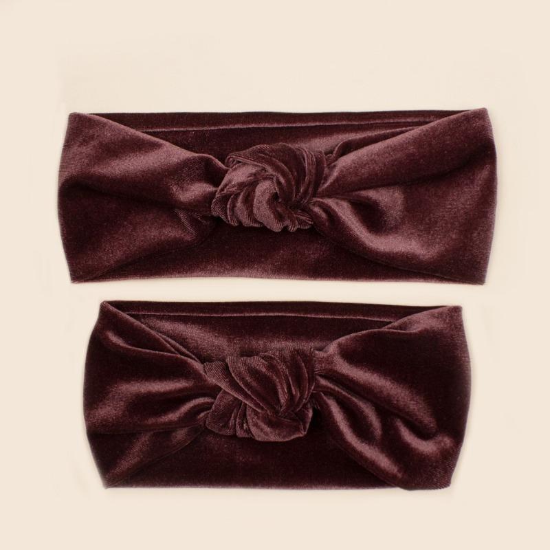 New parent-child golden velvet knotted headband, creative headgear for parent-child party, soft and comfortable parent-child headband