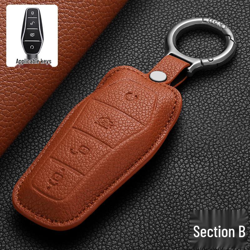 BYD Pro Key Case - Leather Protective Shell for Song Plus, Yuan DMI, Dolphin, Han, Tang, Qin, Han EV Models