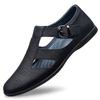 Genuine Leather Men Summer Business Sandals Breathable Driving Shoes Moccasins Hollow Out Male Shoes Leisure Walk Men Sandals