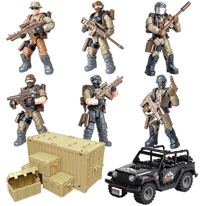 Movable Military Minifigure Building Blocks for Boys