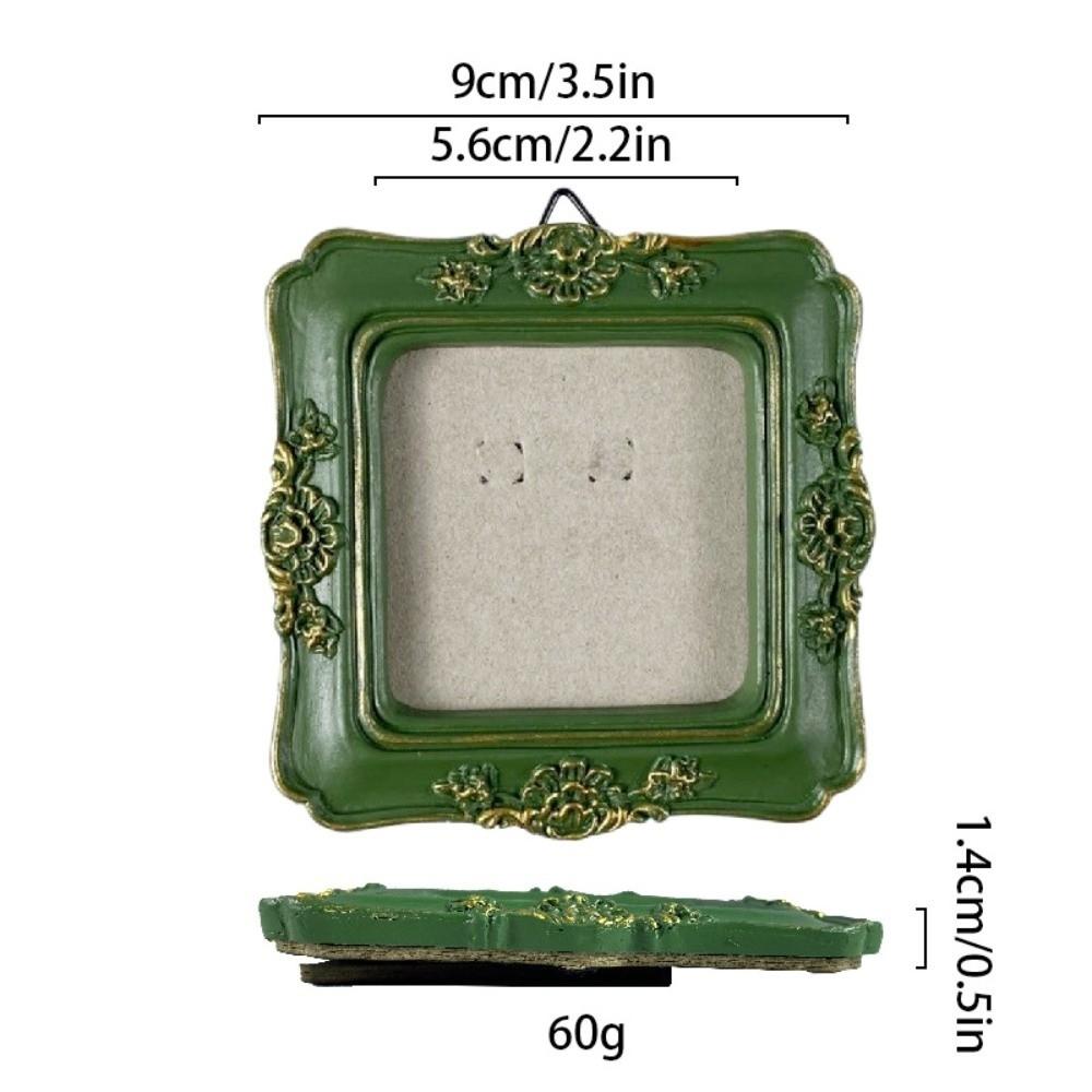Green Picture Frame Ornaments Resin Photo Display Holders Baroco Style Photo Frame Living Room
