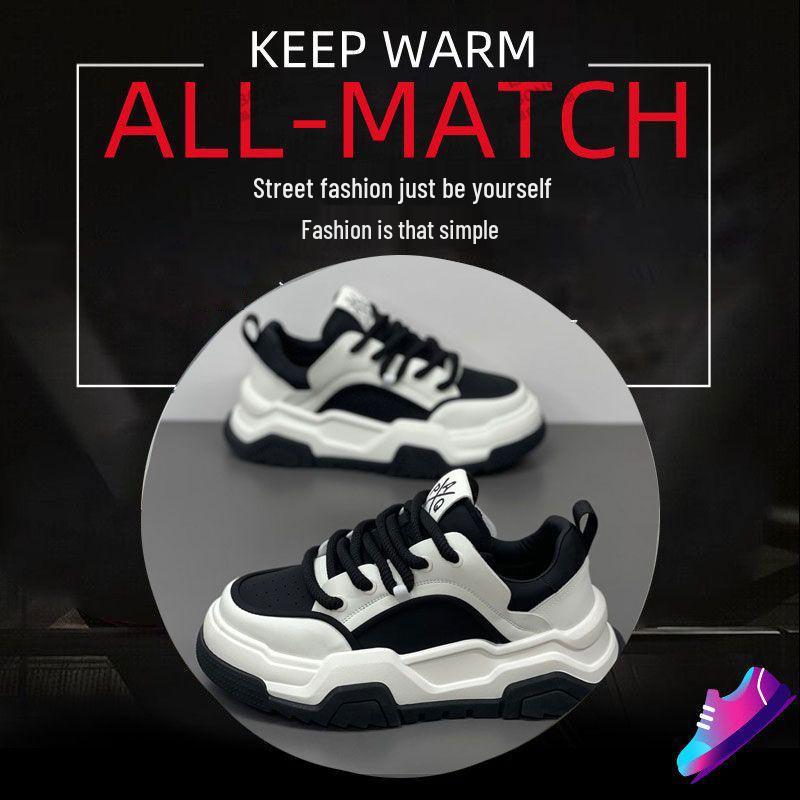 Men s Versatile Trend Non-Slip Height-Increasing Sports Shoes – White/Black/Gray 44