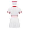 Womens Nurse Dress and Hat 2 Piece Costume Short Sleeve Front Zipper Cross Patch Dress