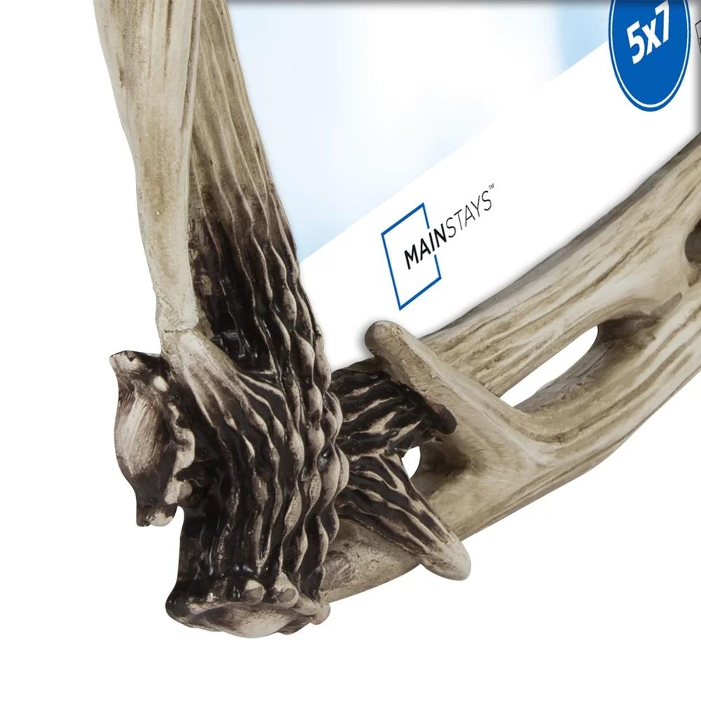 5x7 Antlers Picture Frame Tabletop Decor Vertical Horizontal Display Easy Installation Hunting Gift Rustic Home Decor