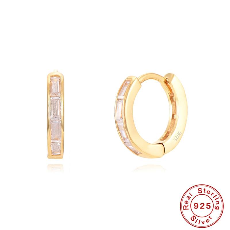 S925 Sterling Silver Square Diamond Earrings Geometric Design Earrings Earrings Earrings Color Earrings