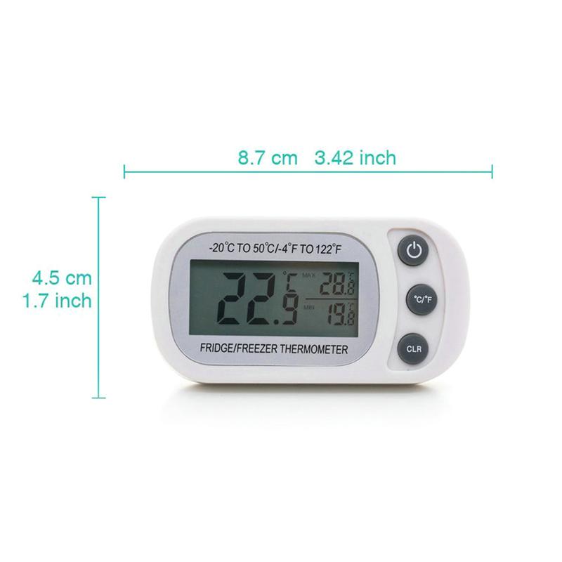 Fridge Thermometer With Hook Anti-Humidity Refrigerator Freezer Electric Lcd Display Digital Thermometer Temperature Monitor