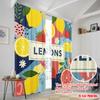 2pcs 2D flat printing Curtain Lemon Strawberry Citrus Design Polyester Without Electricity 0 for Multipurpose Event Decoration