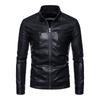 Hot autumn and winter men's pu leather jacket men's trendy youth stand-up collar punk men's locomotive leather jacket