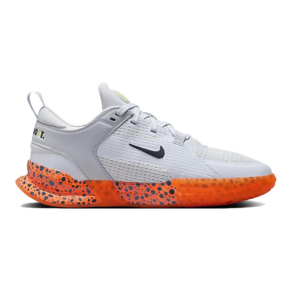 Nike Crosscourt Series Electric Fashion Durable Breathable Non-Slip Low-Top Kids Basketball Shoes Kids Sneaker Gray Orange FV3474-001