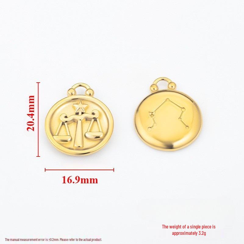 18k Gold Zodiac Pendants for DIY Luxury Jewelry - Small Accessories for Bracelets & Necklaces