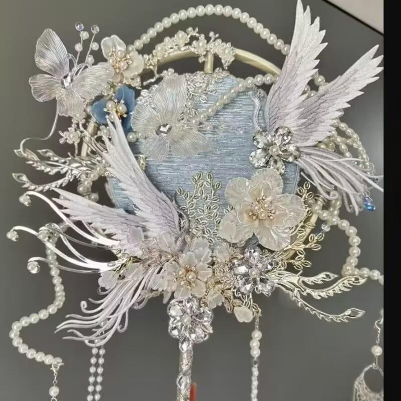 DIY Xiuhe Bridal Round Fan Kit: Flowing Light Ancient Style Wedding Accessory