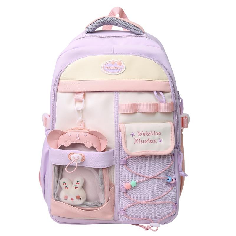 Autumn and Winter New Exquisite College Style Contrasting Colors Large Capacity Junior High School High School Student Schoolbag Backpack Female