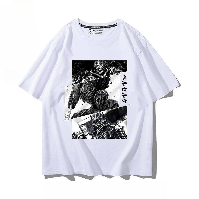 Berserk anime potisk osobnosti letní pánské 100% bavlna krátký rukáv venkovní ležérní pohodlné streetwear