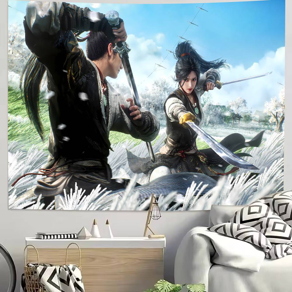 Fashion Hot Cool Video Game Where Winds Meet Tapestry Wall Hanging Wall Rugs Dorm Decor Blanket Camping Decoration Tapestry