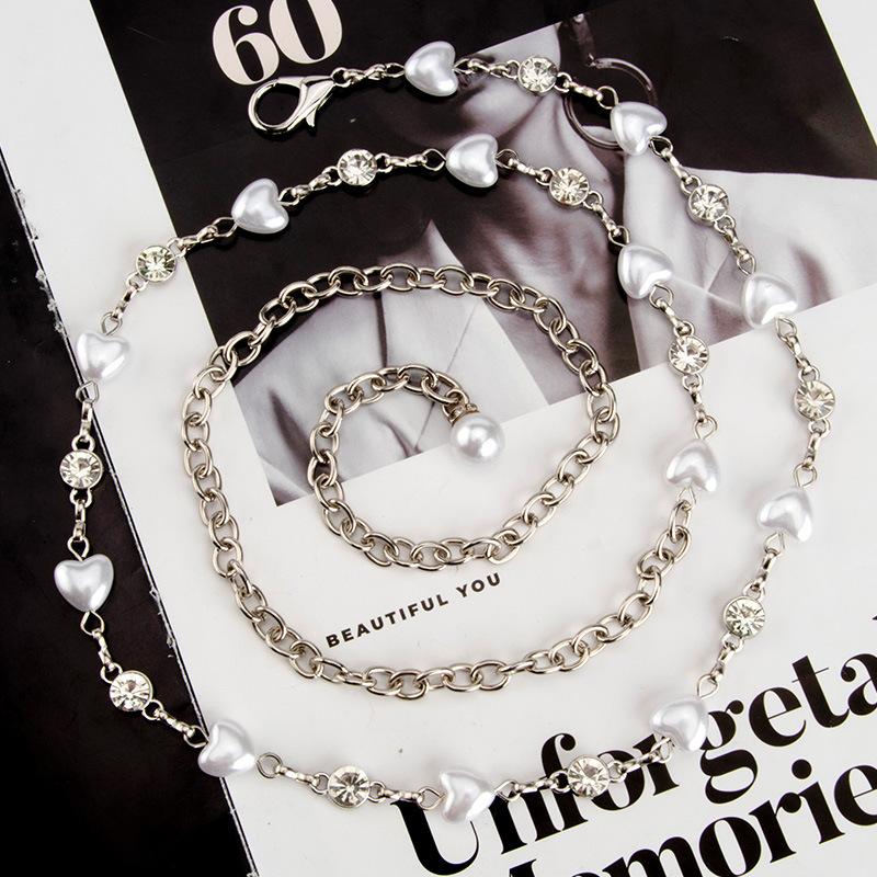 Waist Chain Women's Decorative Pearl Rhinestone Inlaid Fashionable Versatile Dress Body Chain Women