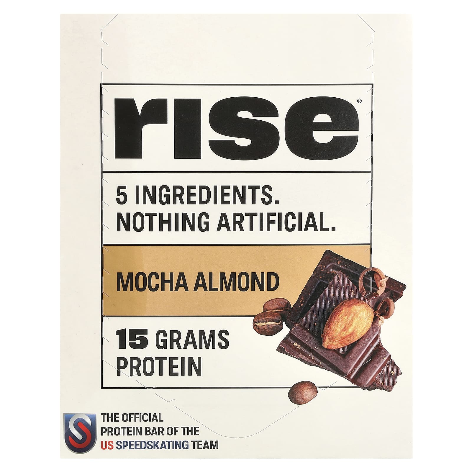 

Rise Bar, protein bar, mocha almond, 12 bars, 60g (2.1oz) each