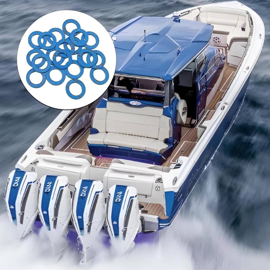 20 Pcs Lower Unit Drain Plug Seal Gasket, 3/8-16 Gearcase Lube Oil Drain Screw Washer Replacement for Mercury Outboard Evinude Mercruiser Outdrive