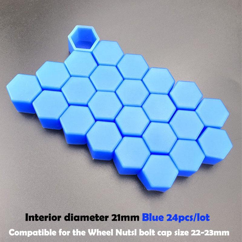 24pcs/package 17/19/21mm Silicone Hexagonal Socket Car Wheel Hub Screw Cover Nut Caps Bolt Rims Exterior Decoration Protection