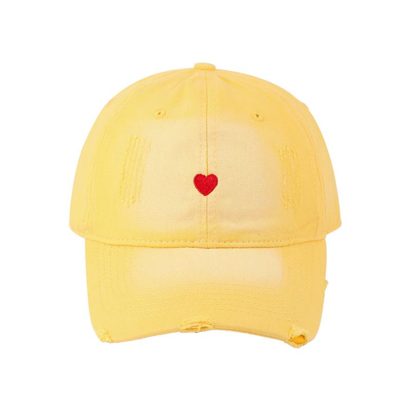 Spring Summer Ins Korean Trendy Cotton Sun Baseball Cap Women Japanese Small Fresh Face Small Love Heart Embroidery Baseball Cap