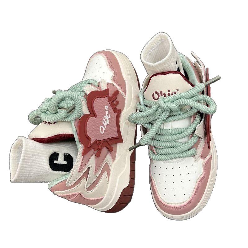 Nischenliebe dicksohlige Design Studenten Freizeitschuhe Herbst neu Campus Sportliche Plateauschuhe