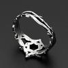 Thorn Branch Hexagram Amulet Ring for Men Women Stainless Steel Silver Color Je Star of David Israel Finger Rings Jewelry