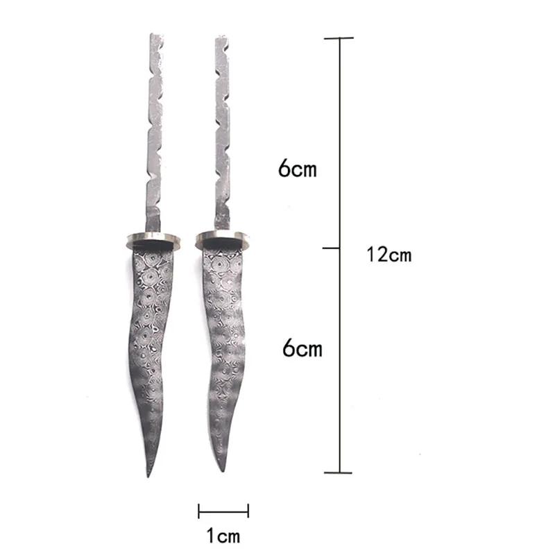 1PCS Halffabrikaten Rozet Damascus Staal Pu 'er Thee Mes Billets DIY Vaste Mes Naalden Benodigdheden Bot Mes