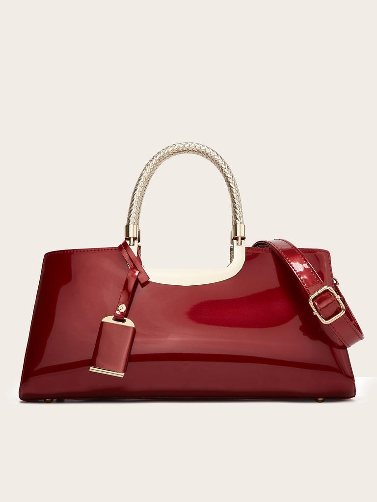 Women's bag fashion light glue patent leather handbag bridal wedding bag dinner bag