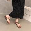 Flat-bottomed vacation sandals women's 2025 new summer toe-on beach sandals