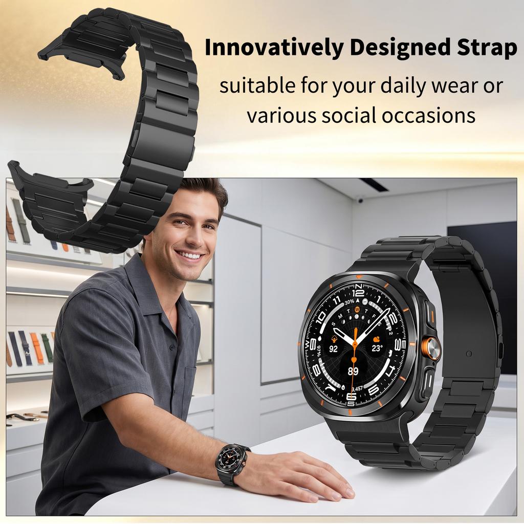 Premium Titanlegierungsarmband Business-Band für Samsung Galaxy Watch Ultra 47mm 2025 Bänder Für Galaxy Watch 8/8 Classic Armband