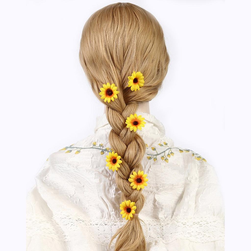 6PCS Sunflower Hair Barrettes for Casual Formal Festival Hair Clip Women Girl Hair Styling Tool Nonslip Flower Side Pin