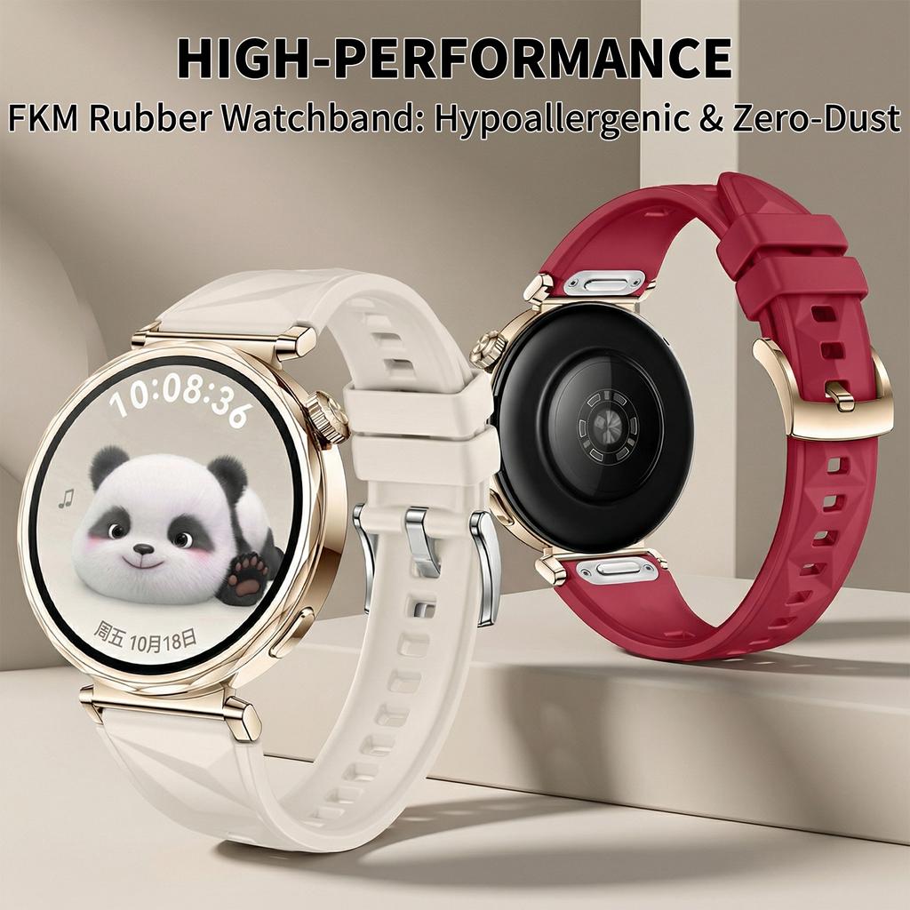 18mm FKM Gumový Řemínek pro Garmin Venu 4 41mm 3S 2S Forerunner 265S 255S Řemínek pro Huawei Watch GT 6 41mm 5 Pro 42mm Náramky