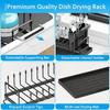 Extendable Bottom Tray Counter Dish Drying Rack Space-Saving Kitchen Tableware Organizer  Spoon