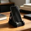 Soporte para Teléfono Calavera Gótica, Impresión 3D Forma de Esqueleto Negro Mate, Soporte Estable para Teléfono Móvil como Accesorio de Escritorio