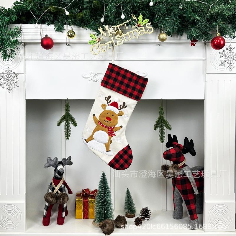 Christmas Socks Gift Bag Christmas Tree Ornaments Snowman Christmas Tree Pendant