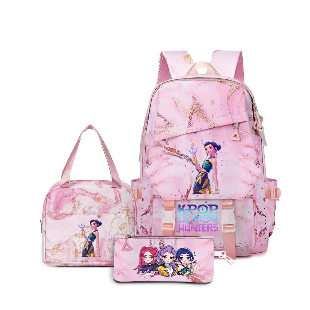 School Season Three-Piece Backpack Wind Academy Style High School Students Schoolbag Lightweight Backpack