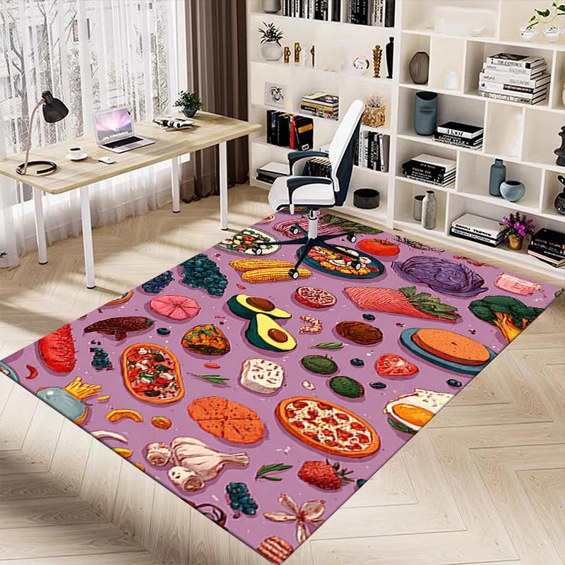 1PC Food Patterns Anti-slip Carpet, Suitable for Office, Bedroomand Playrooms. It Can Also Be Used As a Sofa Footrest cover-R90