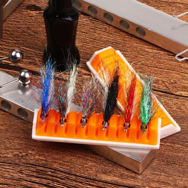 Fly Tying Storage Rack Display Clamps Silicone Organizers Tool for Fly Fishing Protections Fly Prep Station Holder
