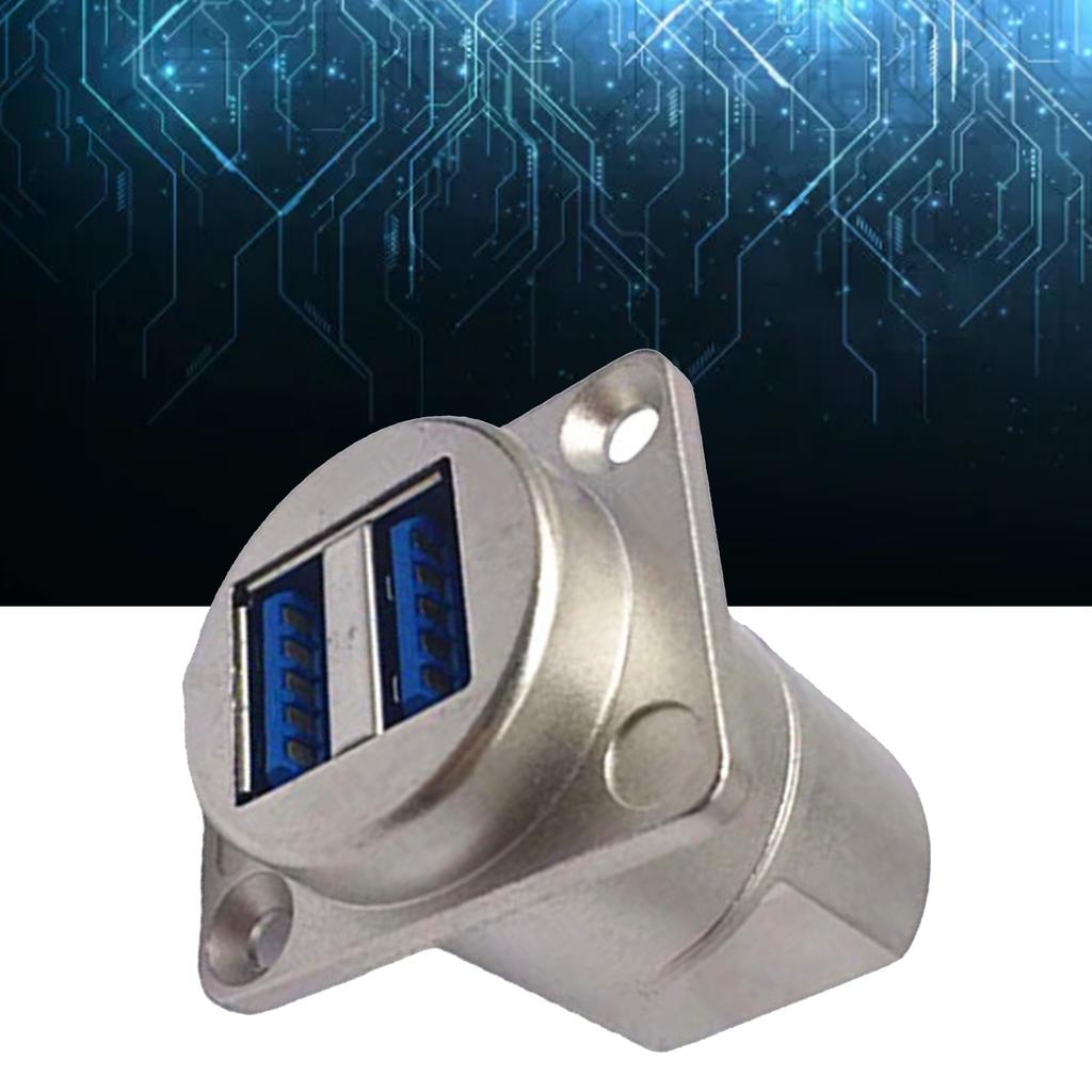 USB 3.0 Socket Dual USB A Port Female To Female Coupler Socket D Type Panel Mount Connector for