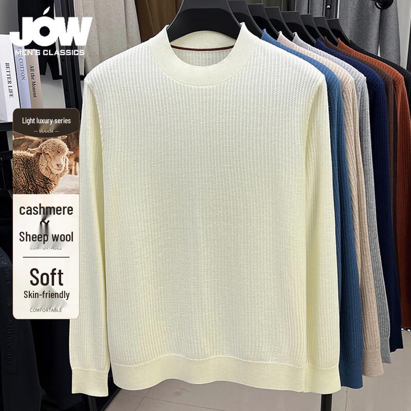 JOW Men's Cashmere Blend Round Neck Sweater