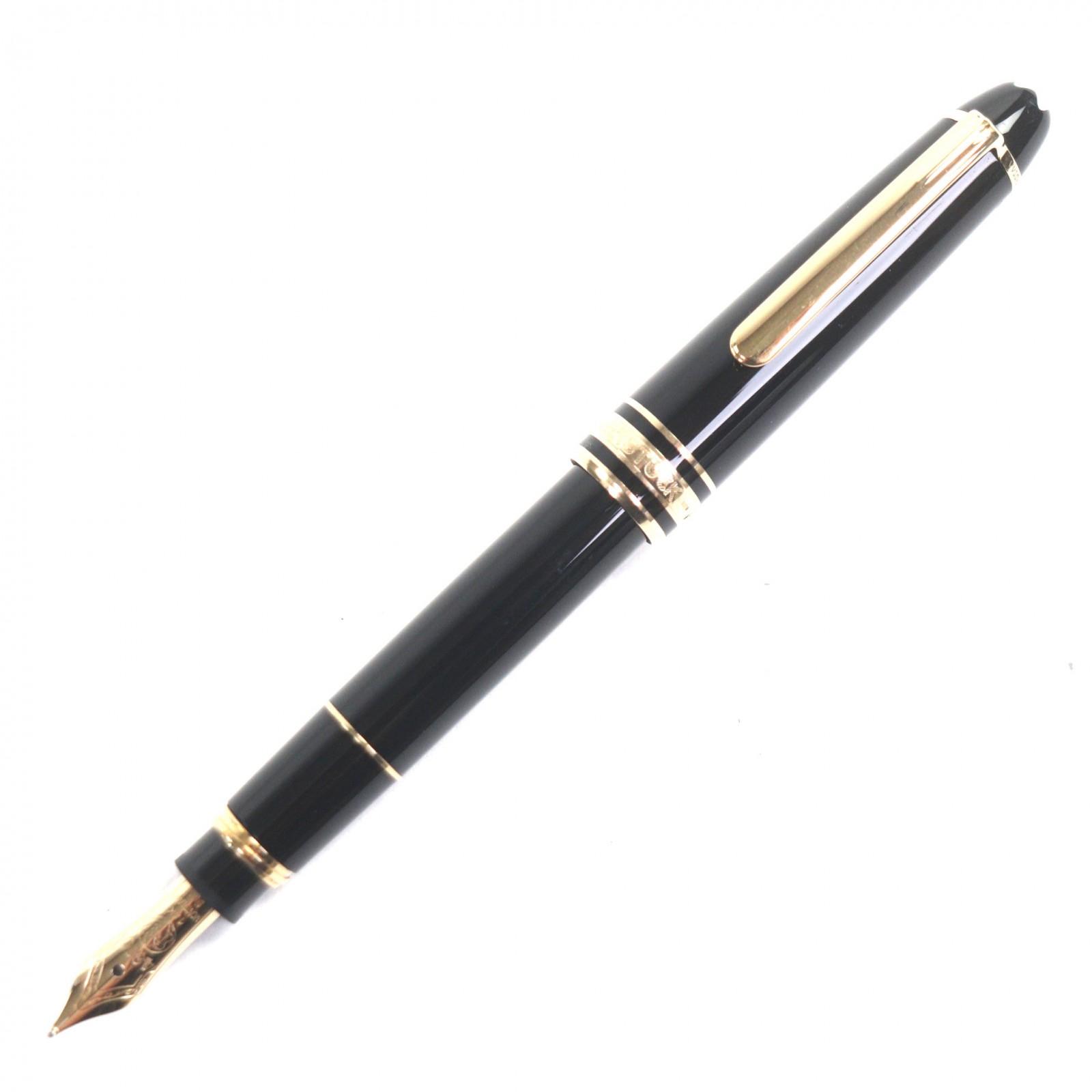 

Great MONTBLANC fountain pen Meisterstuck Mozart white star Black gold 14K mens Used