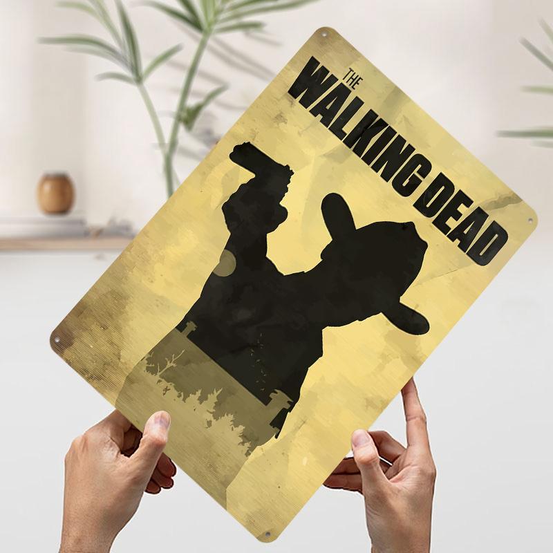 The Walking Dead Silhouette Poster Customized Wall Art Vintage Metal Signs Retro Tin Plaque for Man Cave Room Decorations Decor