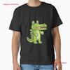 Animal Doodle Crocodile Classic T Shirt Made In US AUS Size S 2XL Vintage Washed Graphic Stylish Versatile Fashion Stretched