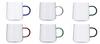 HEAT-RESISTANT GLASS MUGS WITH COLORFUL EARS 300ml SET OF 6