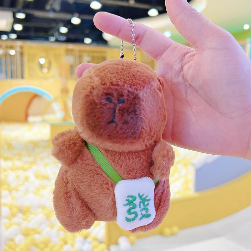 Cute Cartoon Capybara Plush Keychian Creative Stuffed Dolls Keychian Pendant Fashion Backpack Decoration Accessories Gifts