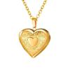 Engravable Heart Pattern Stainless Steel Pendant Necklace - DIY Photo Locket for Couples